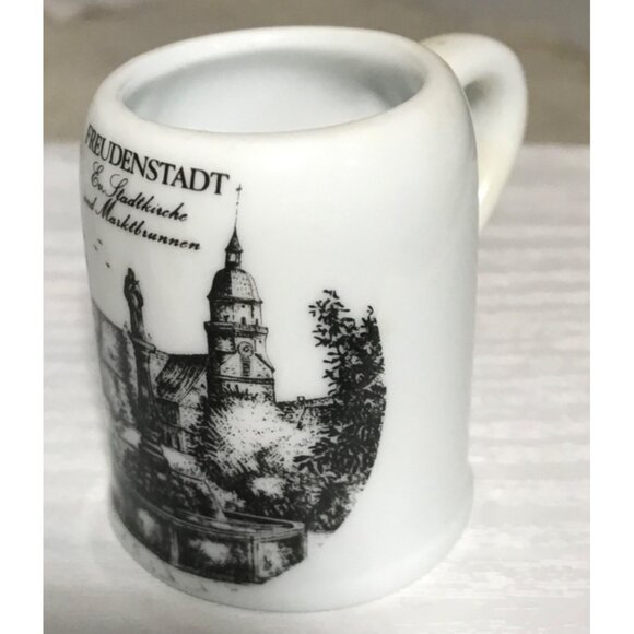Vintage Royal Porzellan Bavaria KPM Germany Miniature Mug Freudenstadt Scene 2" - Picture 2 of 6